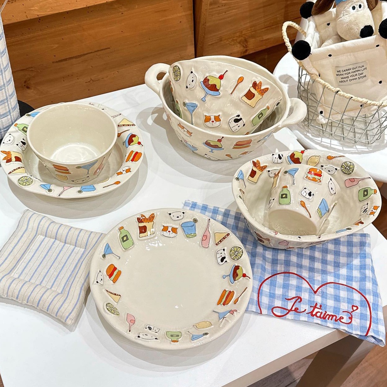 High-appearance Summer Party Ceramic Tableware Bowl And Plate Set For...