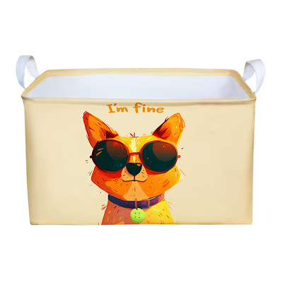 牛津布杂物收纳筐化妆品收纳篮玩具整理箱折叠格柜收纳盒