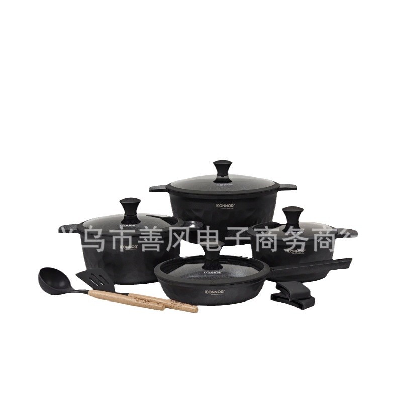DONNOR Chuangli 12PCS Juego de ollas antiadherentes para el hogar de cocina