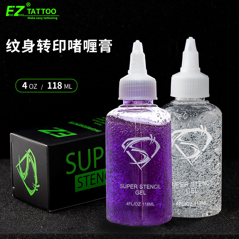 EZ tattoo equipment transfer gel 4oz 120ml transfer oil transfer paper transfer paste purple transparent clear EZ tattoo equipment transfer gel 4oz 120ml transfer oil transfer paper transfer paste purple transparent clear