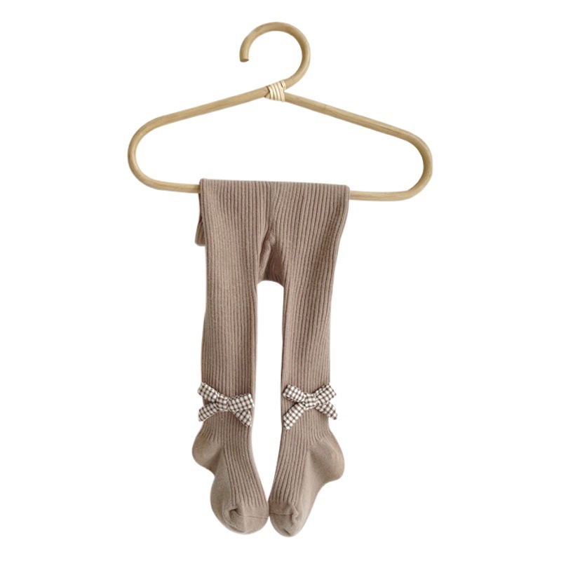 21 nueva primavera y otoño pantimedias para niños bebé peinado algodón doble aguja niña pantimedias arco polainas para niños