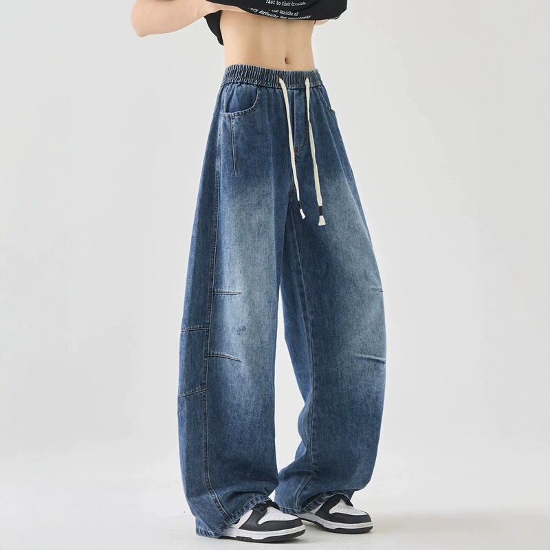 American High Street Retro Scimitar Jeans New Style Loose Straight Men's Summer Thin Elastic Waist Men's Trousers American High Street Retro Scimitar Jeans New Style Loose Straight Men's Summer Thin Elastic Waist Men's Trousers
