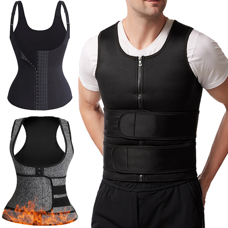 Amazon Men's Fitness Sports Zipper Double Belt Vest Training Sweaty Tight Abdominal Tight Chest Tudor Women Amazon Men's Fitness Sports Zipper Double Belt Vest Training Sweaty Tight Abdominal Tight Chest Tudor Women