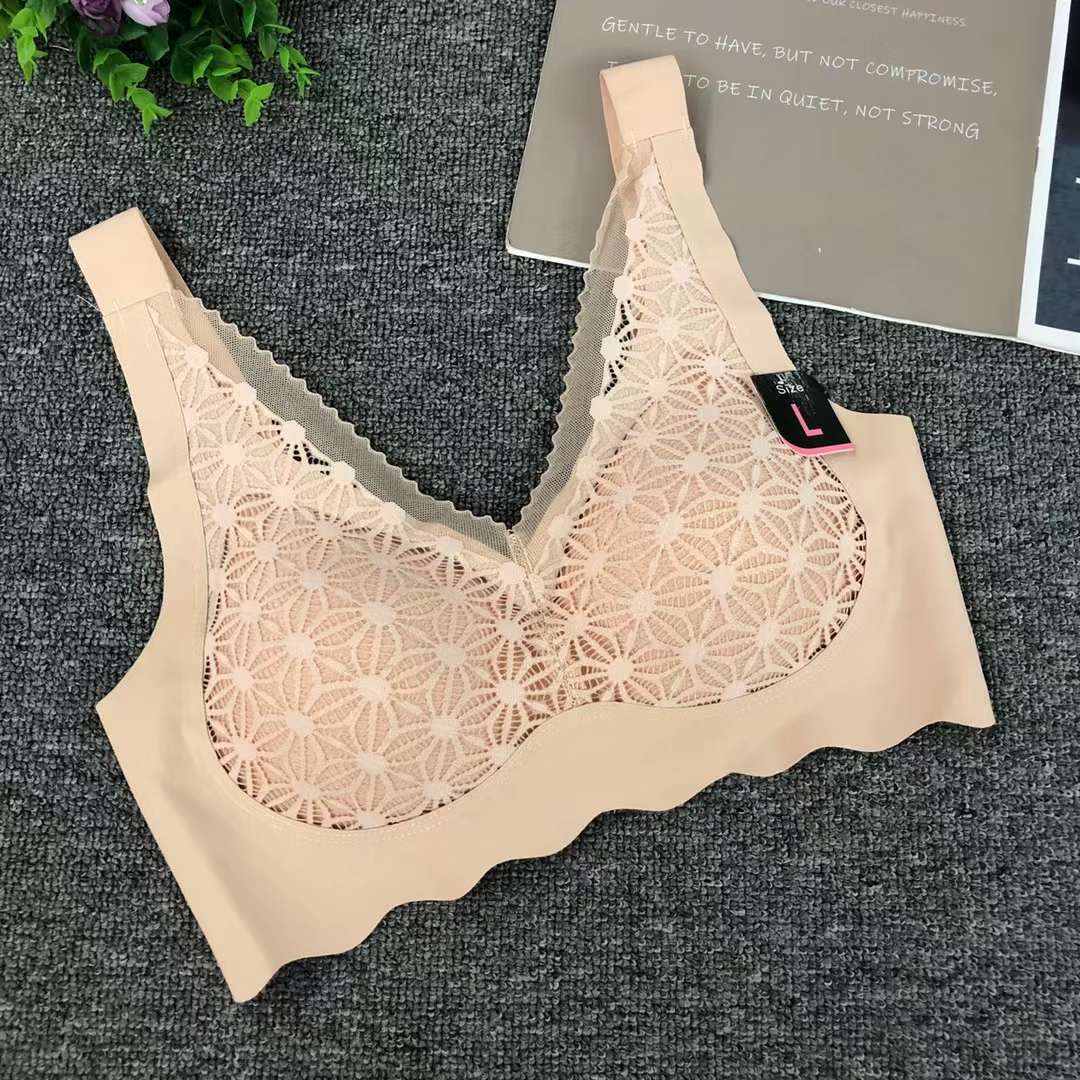 Nueva taza de látex sin marcas de alta calidad, chaleco de dama sin anillo de acero, bra de yoga, ropa interior deportiva, mujer al por mayor