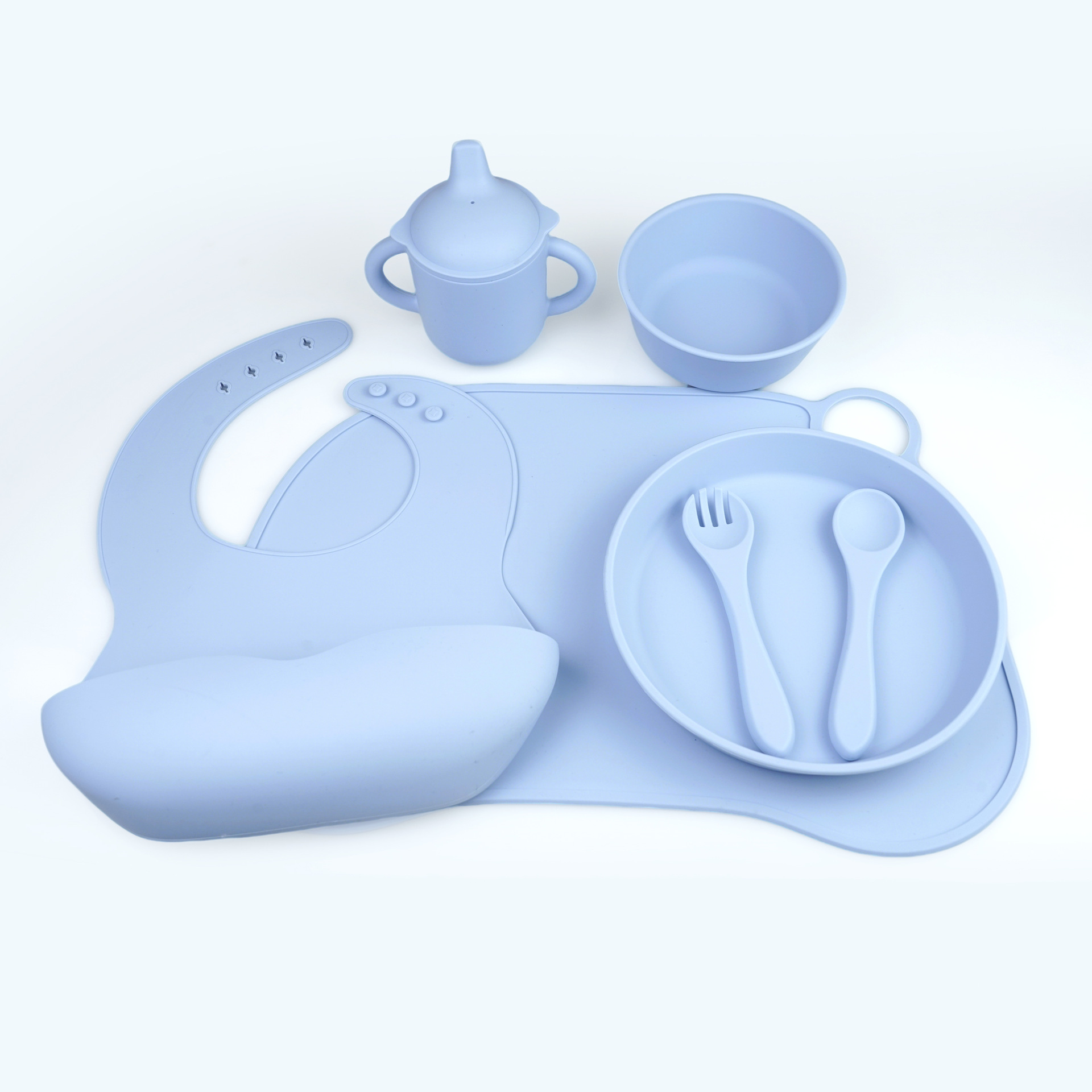 Plato de silicona multi-vasación tazón divisorio de alimentación infantil cubiertos divisorios plato de comedor infantil conjunto de tazón de alimentos suplementarios