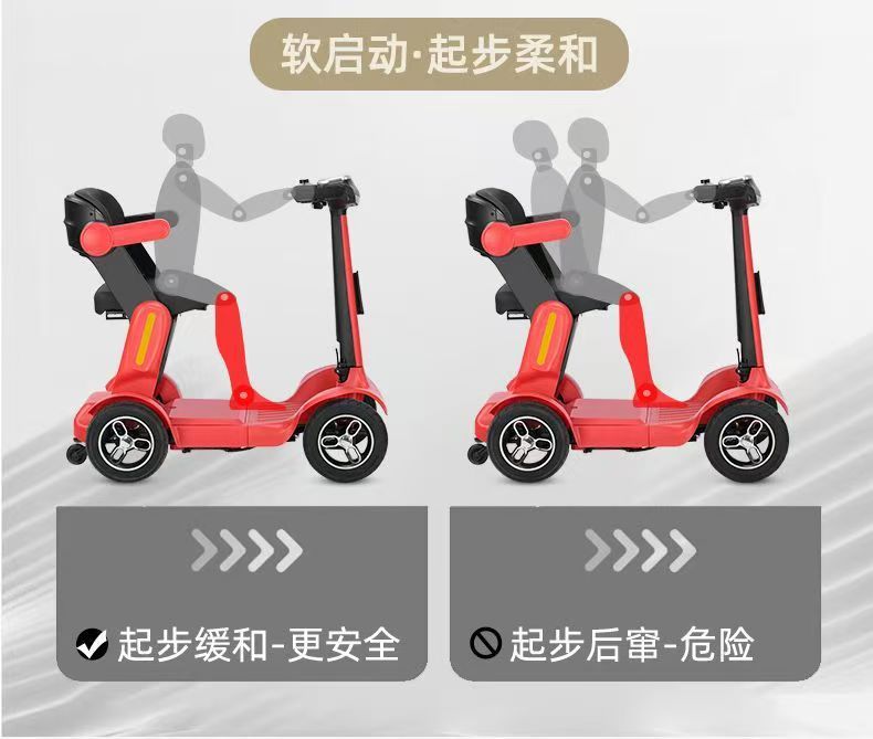 Cross-Border Elderly Scooter for Disabled People Four-Wheel Intelligent Special Power-Assisted Household Foldable Leisure Electric Scooter