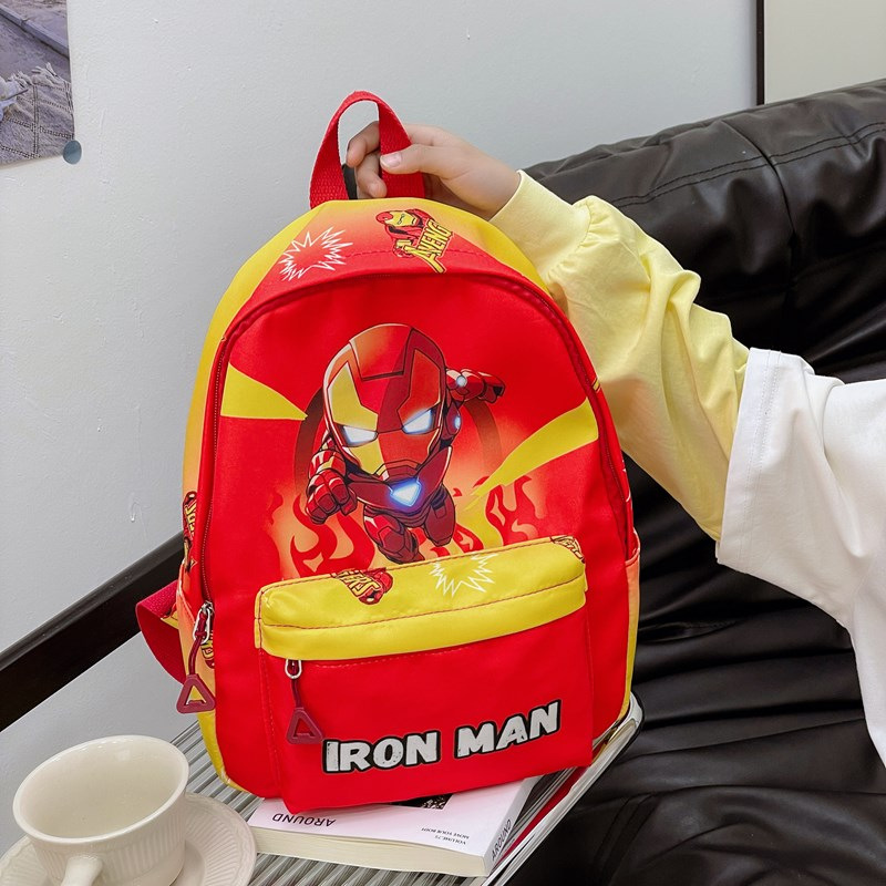 Iron Man Boys Mochila Moda Nuevas niñas Mochila para niños Anime Dibujos animados Mochila escolar de primer grado de gran capacidad