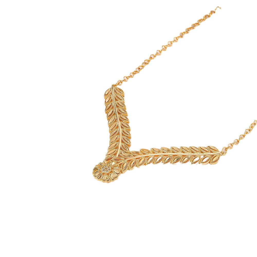 Europa y los EE.UU. collar de auriculares de bronce para mujeres joyas de piedra de zinc de moda de dos piezas de joyas elegibles transfronterizas