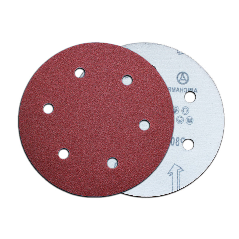 9 pulgadas 6-agujero hoja de papel de lija 215mm disco autoadhesivo papel de lija pulido pared masilla máquina de pulido flocado papel de lija hoja de molienda