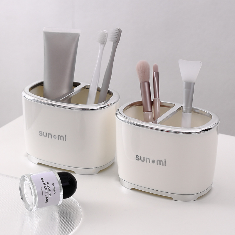 Desktop Storage Box Toiletries Office Stationery Cosmetics Toothpaste Toothbrush Storage Box Separated Storage Agency