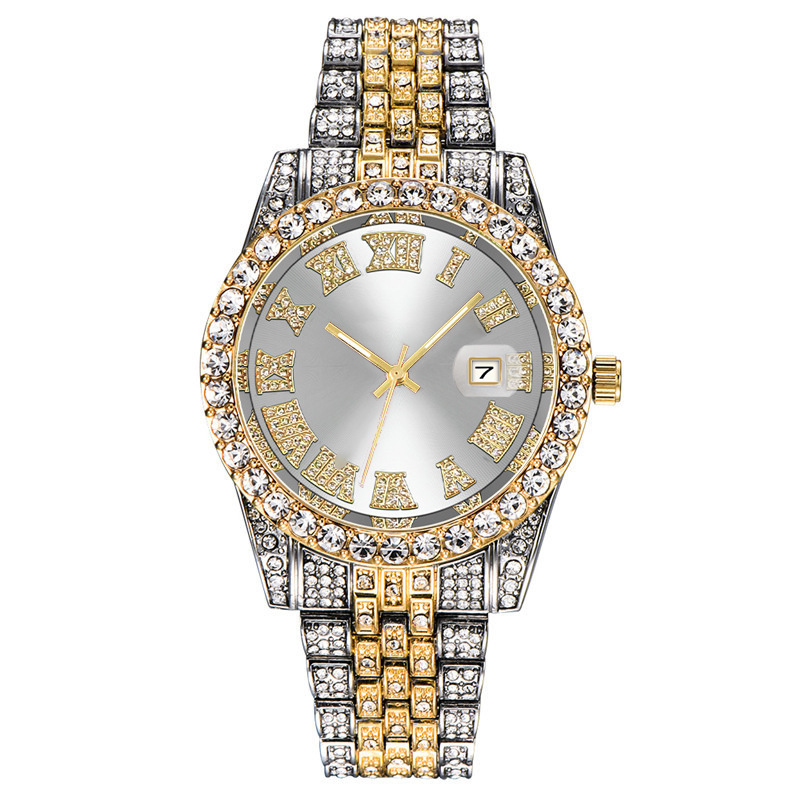 AliExpress moda nuevo estrellado romano estilo hip hop lujo rhinestone niños reloj de cuarzo entrega de una sola pieza