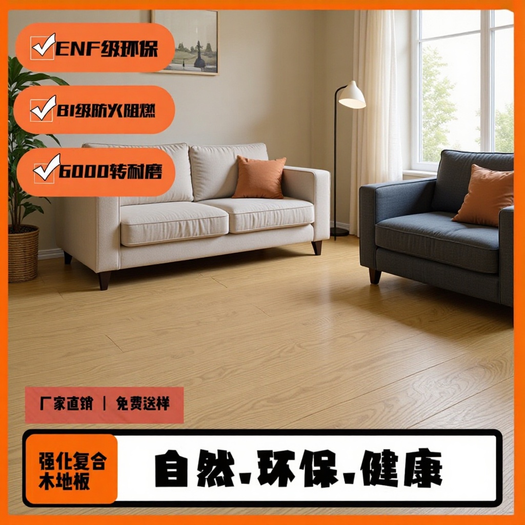 强化复合木地板高耐磨防水防滑防火阻燃B1级环保ENF木地板