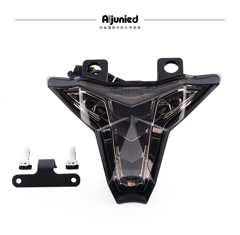 Suitable for Kawasaki Zx6R Ninja400 Modified Short Tail Rear Wing License Plate Holder Brake Tail Light with Turn Signal