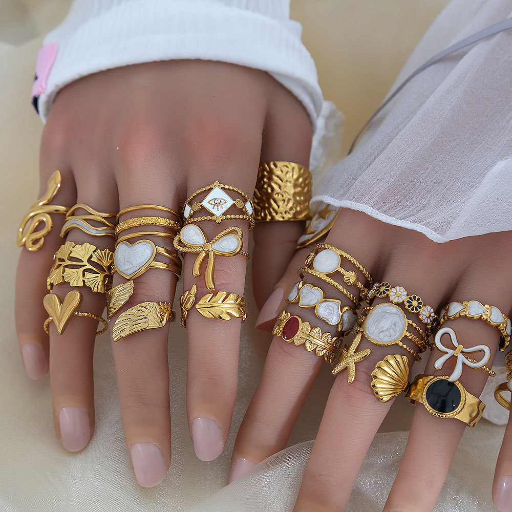 Stapelbare Designerringe Im Set Gold Und Silberfarben Mix_voghion.com