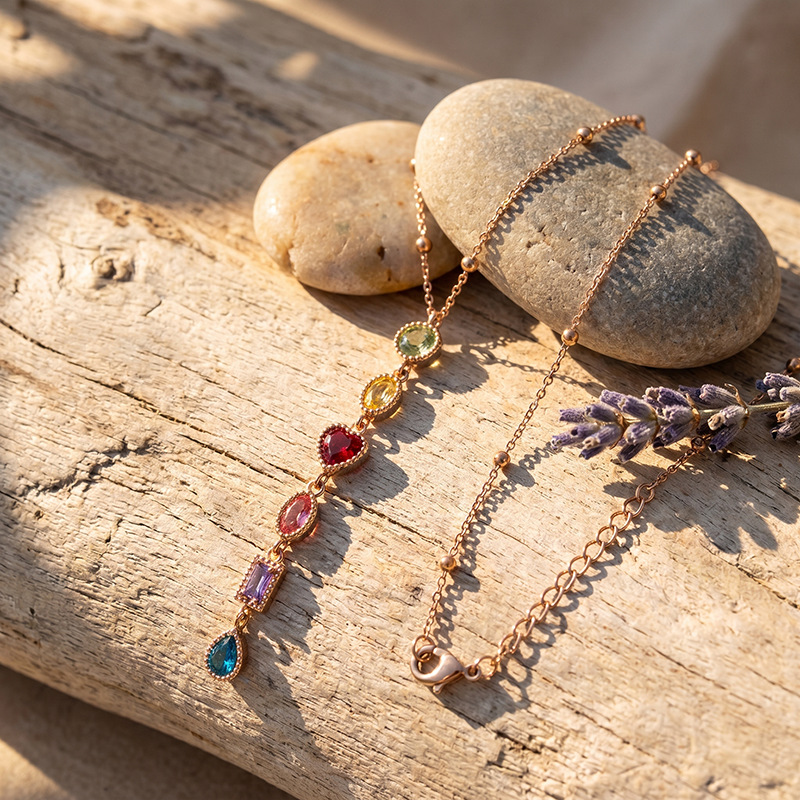 TENA Europa y los Estados Unidos transfronterizos cadena de esferas de oro de moda color zircon collar en forma de Y lujo ligero de alta calidad joyería de mujer