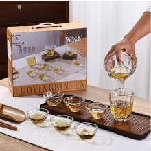 耐热玻璃茶具八件套创意礼盒装店庆活动礼品批发