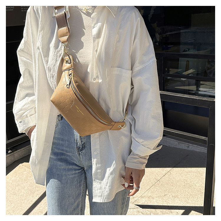 Bolso de pecho a cuadros estilo superventas transfronterizo para mujer, nuevo modelo 2025, riñonera multifuncional, bandolera de un solo hombro, casual y versátil.