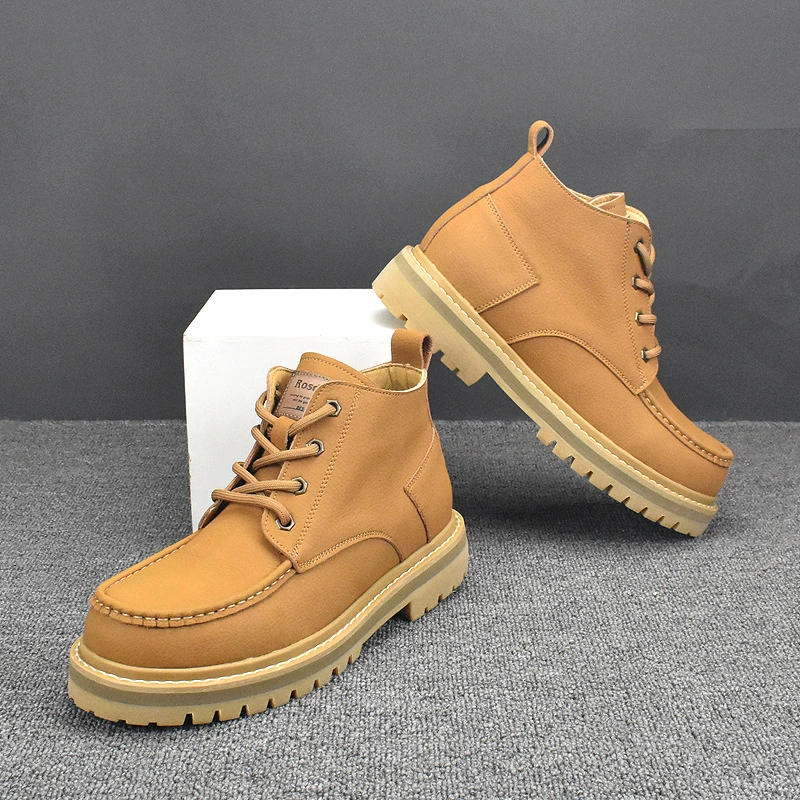 Осенне-зимние ботинки в Корейском стиле British Martins Ботинки Челси Новая модная дышащая обувь Мужские ботинки Короткие ботинки Универсальные