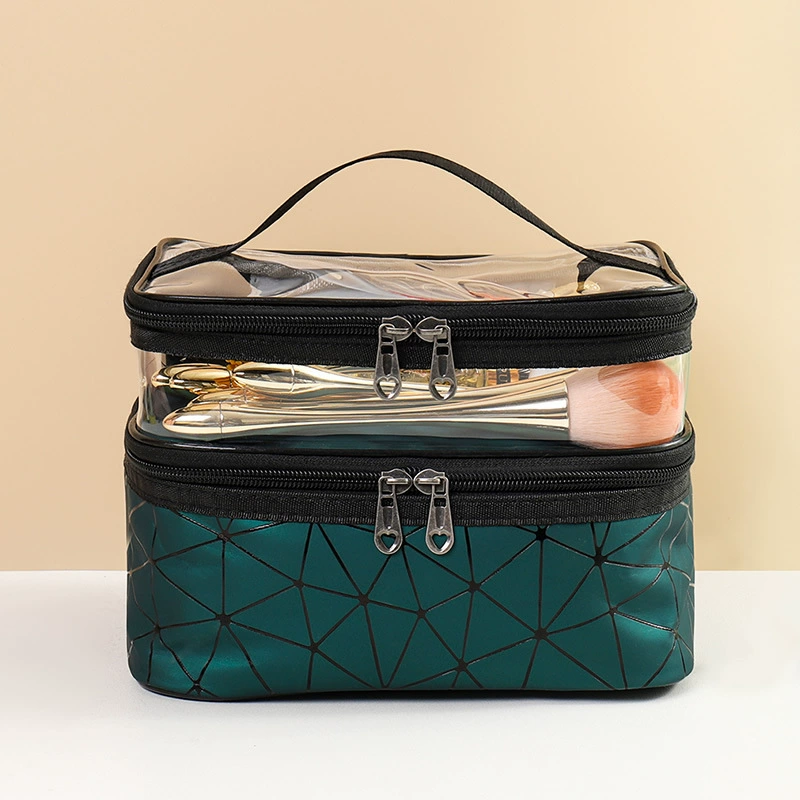 Handheld cosmetic bag, capacious purse, storage bag for traveling