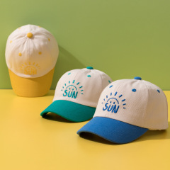 SUN字母刺繡兒童棒球帽秋季新款小孩子外出遮陽防曬男童帽子3-8歲