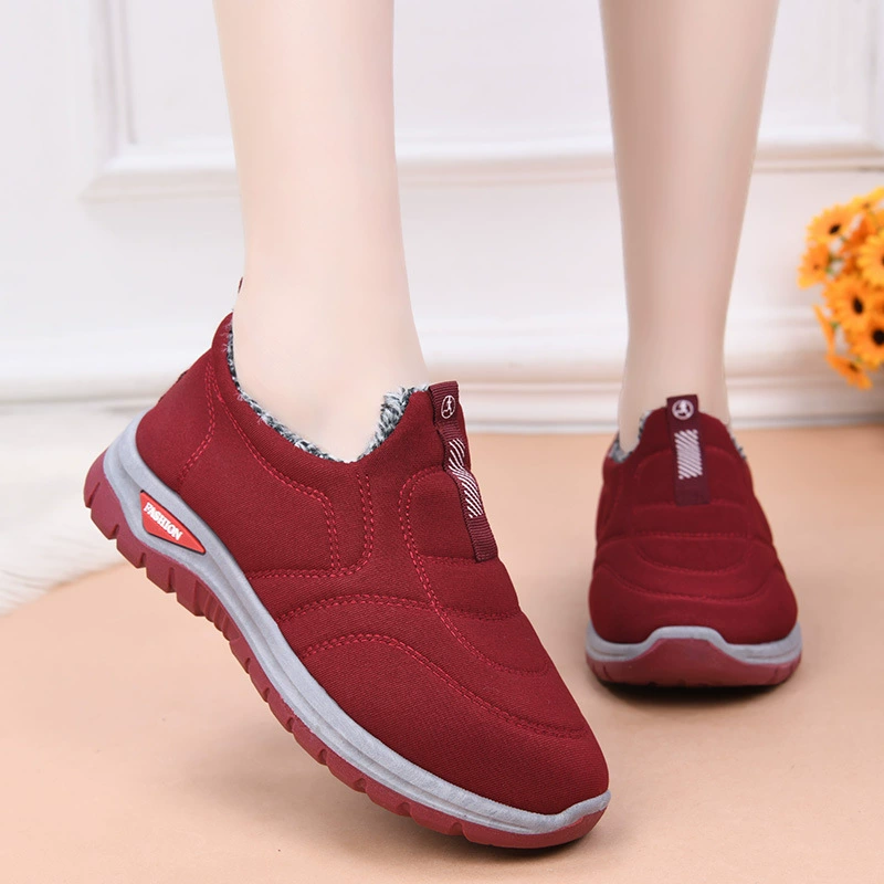 Женские хлопковые ботинки 2025 зима новые женские ботинки кросс-бордер теплые и удобные ботинки для мам с флисовой подкладкой утепленные снежные ботинки