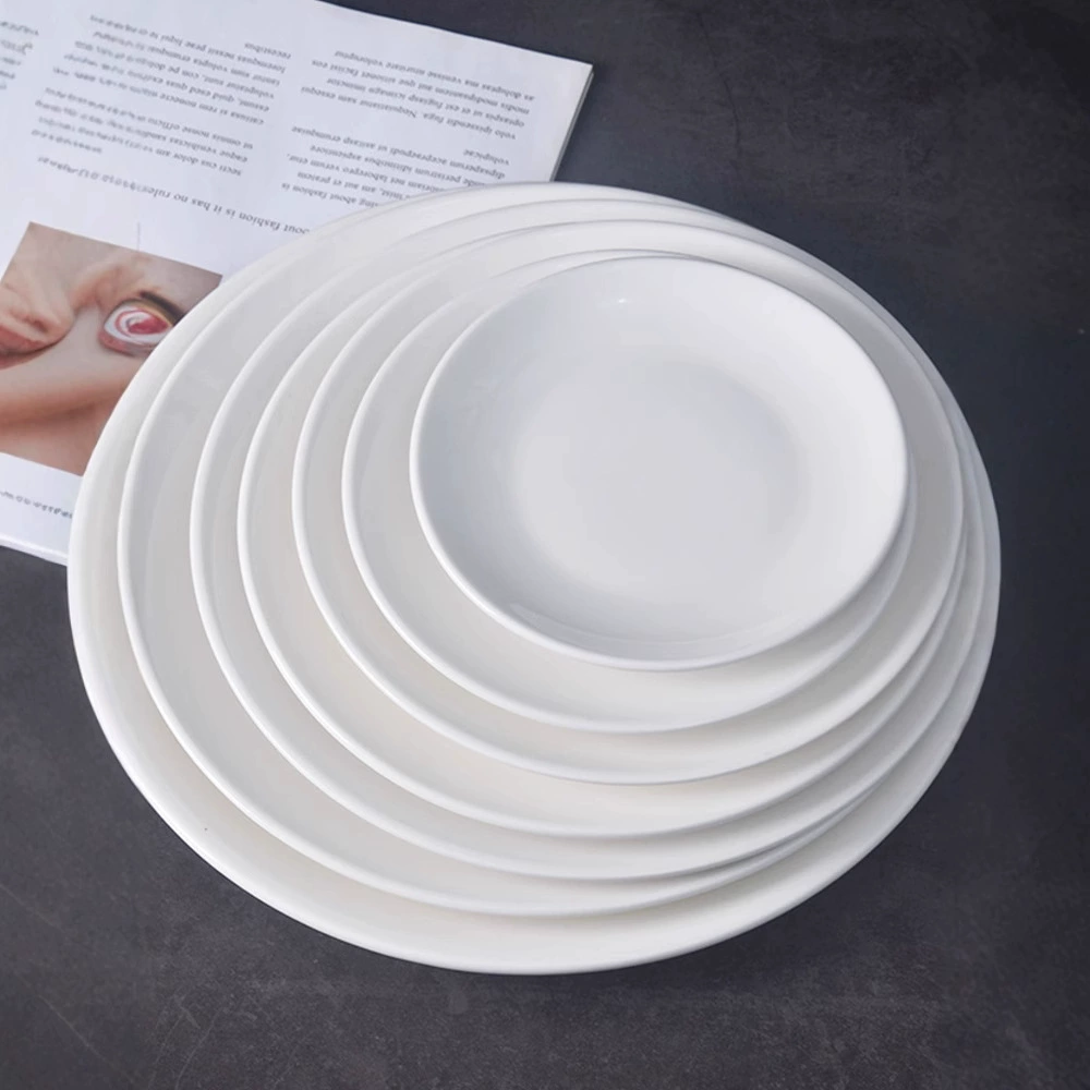 Стейк-п plate чистый белый керамический круглый блюдо для западной кухни диск тарелка плоская диск блюда западного стиля посуда оптом