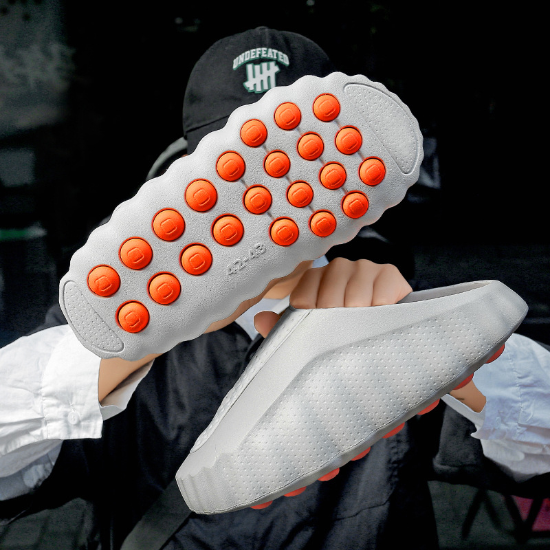 Men's Summer Slippers Breathable Closed Toe Comfortable Foot Massage Soft Sole Couple Sports Shoes_voghion.com