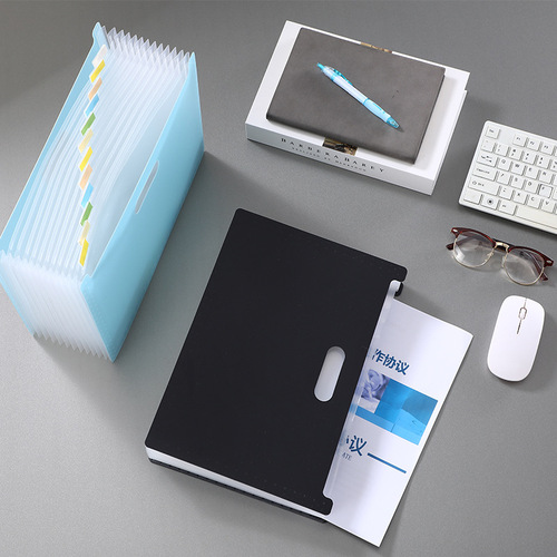 pp stand-up organ bag student test paper information storage folder a4 office multi-layer classified organ file bag
