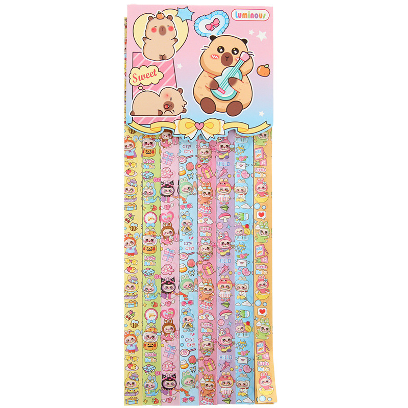 Nuevo Capi nocturno estrellas y rayas de origami estudiantes de primaria DIY todo el cielo origami hecho a mano para niños impresión origami