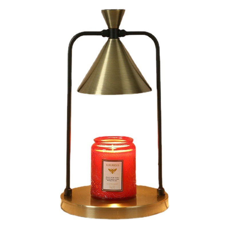 Aromaterapia de escritorio americano retro de fusión lámpara de mesa de la vela dormitorio regulable lámpara de aromaterapia de metal fragancia romántica lámpara de cera de fusión