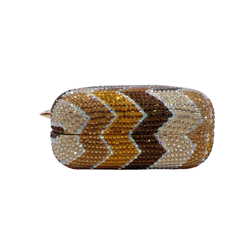 Clutch nữ đính đá lấp lánh hai mặt cầm tay dự tiệc — Đen trắng, màu hồng, màu vàng, màu đỏ chi tiết 5