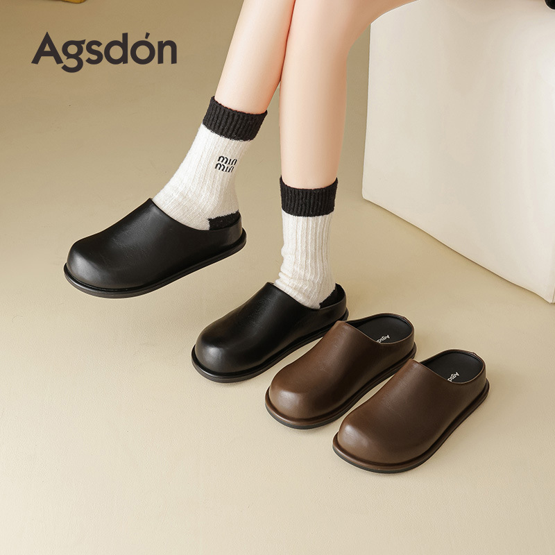 Augu Shi Deng Baohe zapatillas para mujeres 2026 nueva primavera con suela gruesa zapatillas casuales de un pie no se cansará zapatos de pie único