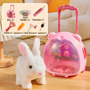 Электронные игрушки-питомцы: кролик кошка звук и движение набор