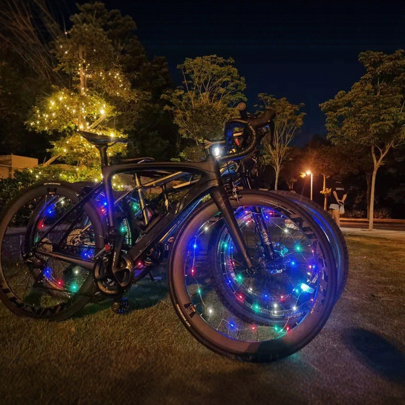 卸売自転車ホットウィールライトストリングライトブラザーズカラフルなワイヤーフロントライトマウンテンバイクカラフルなホイールライト|undefined