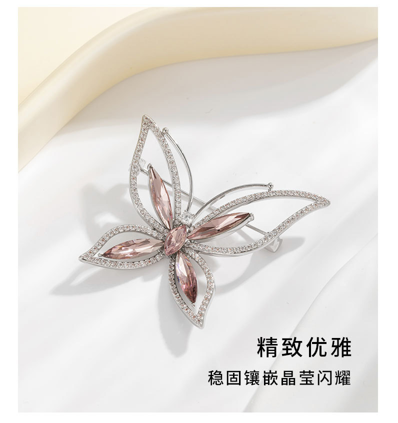 水晶镂空蝴蝶胸针新款秋冬高档轻奢昆虫胸花小众高级感