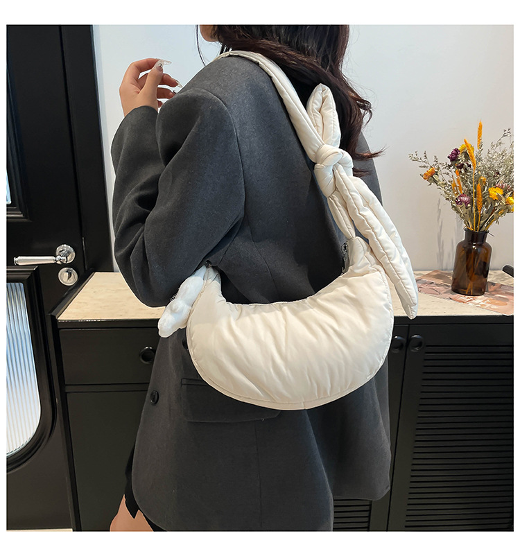 165g Weight Polyester Cotton Lining Material Sewing Thread Fashion Element Zipper Closure Type Single Shoulder Strap Strap Type Crossbody Bag Bags Type Daily, Street Occasion Nylon Material Solid Color Pattern All Seasons Season Women's Gender Basic, Classic Style Style Dumpling Shape Shape Medium Size Women's Medium Nylon Solid Color Basic Classic Style Sewing Thread Dumpling Shape Zipper Crossbody Bag 32