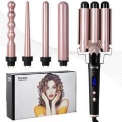 国境を越えたアマゾン 5 イン 1 チューブ交換ヘアアイロンストレートとカール両用 32 ミリメートルラージウェーブ家庭用多機能ヘアアイロン