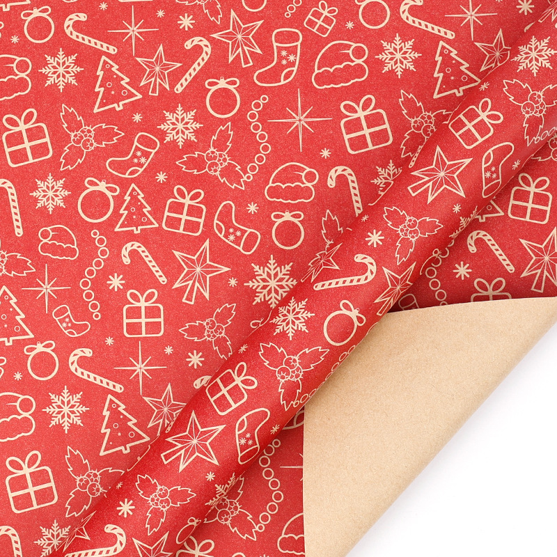 크리스마스 시리즈 - 양말 선물/롤; 43*300cm 롤 포장