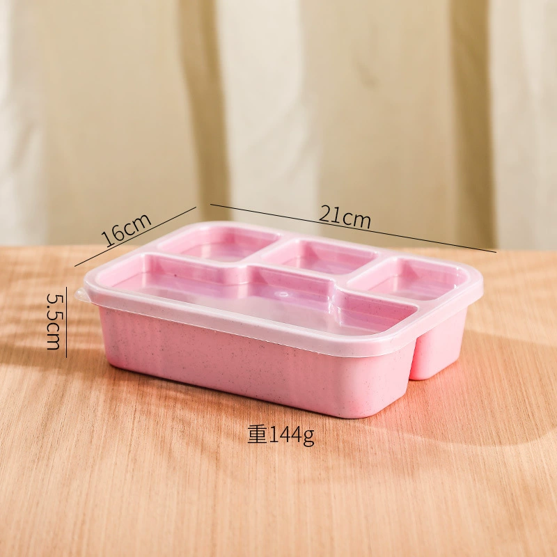 Lunch box, plastic 1000 ml, 4‑compartment kids bento for elementary students, mixed colors