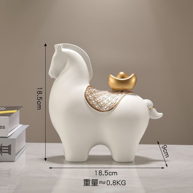 马上有钱摆件招财客厅酒柜轻奢玄关高档装饰品乔迁礼物开业|undefined