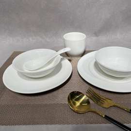 陶瓷饭碗翅碗酒店饭店用白色米饭碗汤碗家用早餐粥碗面碗批发