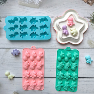 12 Dinosaur Chocolate 582 Candy Silicone Mold DIY Dripping Cake Mold Baking Ice Cake Mold