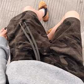 夏季新款美式短裤男潮牌薄款设计感小众宽松大码运动休闲五分裤子