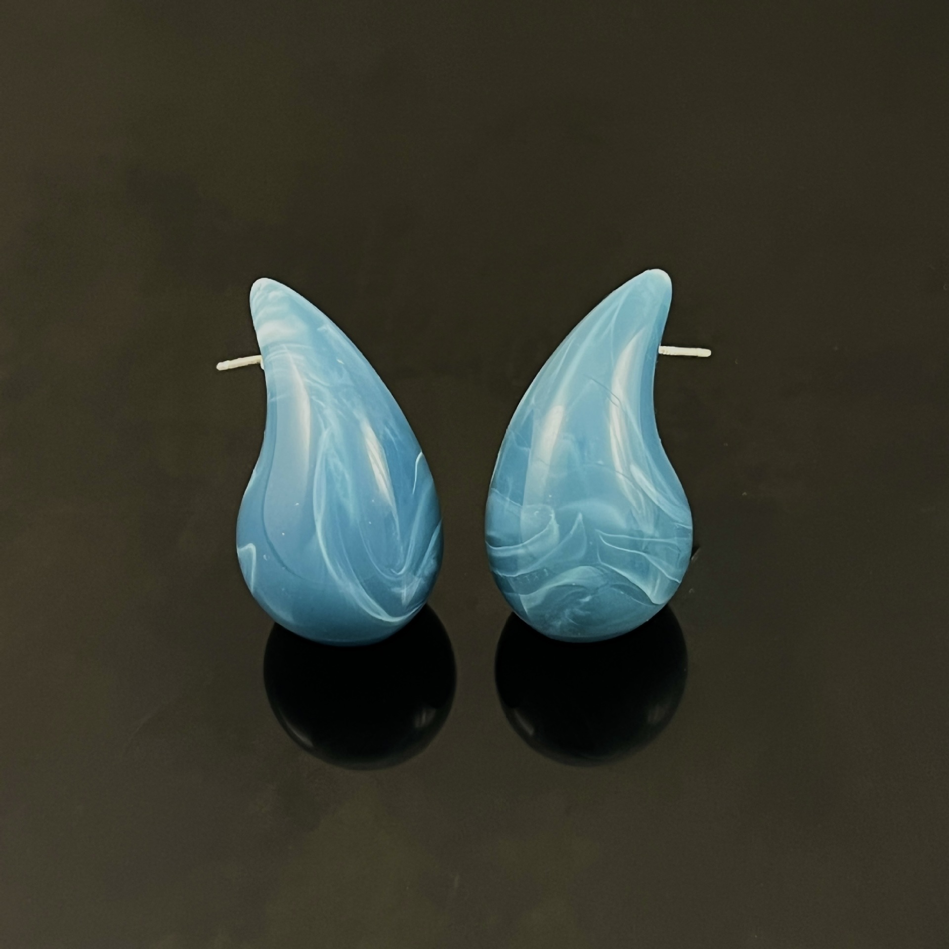 18K pendientes de oro pendientes de gota elegante personalidad simple gran acrílico color caramelo Venta caliente guisantes pendientes