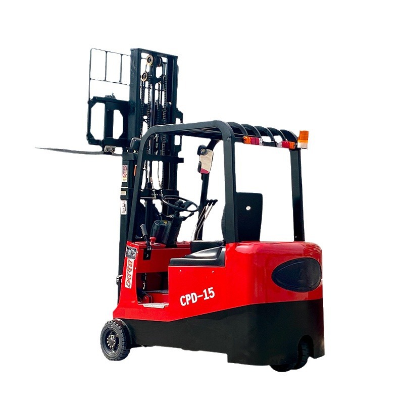 Youcheng 1,5 toneladas tres puntos de apoyo balance pesado completamente eléctrico carretilla elevadora 2 toneladas carretilla elevadora eléctrica de tres ruedas carga y descarga