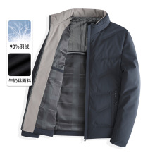 【90%白鸭绒 中年男士冬季嘉兴羽绒服轻便小短款爸爸装白鸭绒外套