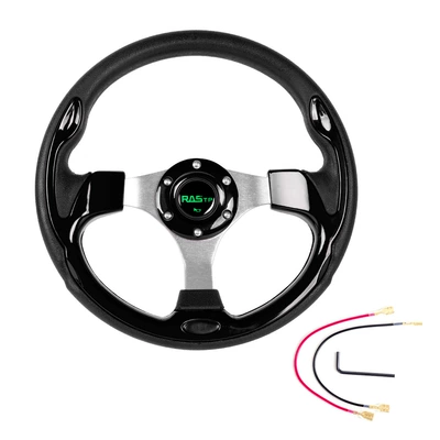 Cross-Border Car Modification Accessories Aluminum Alloy 13-Inch 320mm Steering Wheel Racing Steering Wheel Pu Competitive Steering Wheel (Steering wheel) - black-other-labels-are-available-please-contact-customer-service