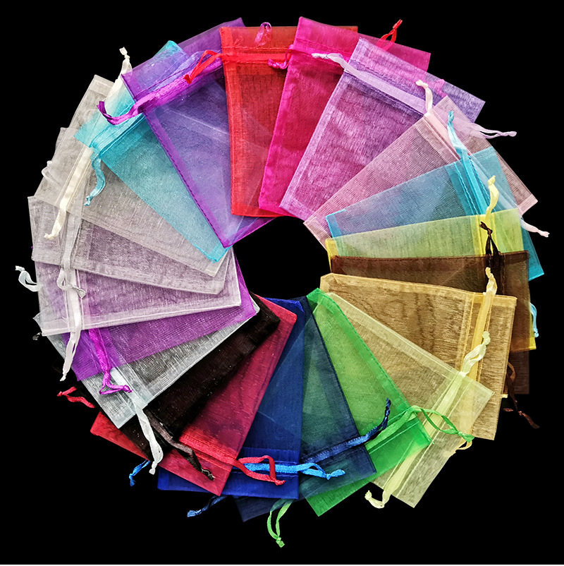 厂家直销现货纯色珍珠纱欧根纱袋白色袋子饰品袋子饰品珠宝包装袋