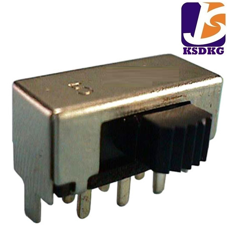 2位卧式拨动开关 2P2T侧柄2位波段开关 通讯设备2档拨动开关两档