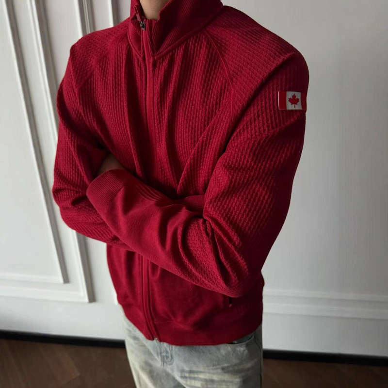 Lulu's Same Canadian Limited Seamless Jacquard Jacket Fitness Stand Collar Zipper Sweatshirt Stretch Jacket Trendy